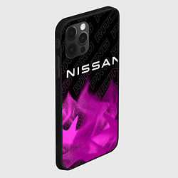 Чехол для iPhone 12 Pro Max Nissan pro racing: символ сверху, цвет: 3D-черный — фото 2