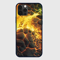 Чехол для iPhone 12 Pro Max Разлом плит из лавы, цвет: 3D-черный