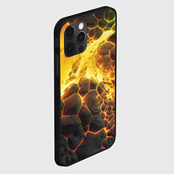 Чехол для iPhone 12 Pro Max Разлом плит из лавы, цвет: 3D-черный — фото 2