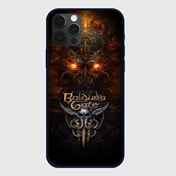 Чехол для iPhone 12 Pro Max Baldurs Gate 3 logo, цвет: 3D-черный