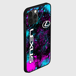 Чехол для iPhone 12 Pro Max Lexus - неоновые брызги, цвет: 3D-черный — фото 2