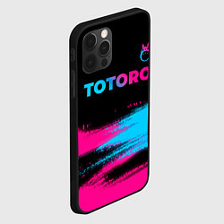 Чехол для iPhone 12 Pro Max Totoro - neon gradient: символ сверху, цвет: 3D-черный — фото 2