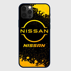 Чехол для iPhone 12 Pro Max Nissan - gold gradient, цвет: 3D-черный