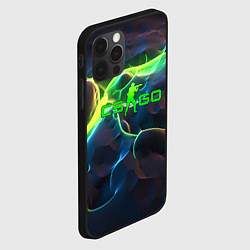 Чехол для iPhone 12 Pro Max CSGO green neon, цвет: 3D-черный — фото 2