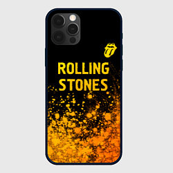 Чехол iPhone 12 Pro Max Rolling Stones - gold gradient: символ сверху