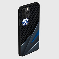 Чехол для iPhone 12 Pro Max Фольцваген - синяя броня, цвет: 3D-черный — фото 2