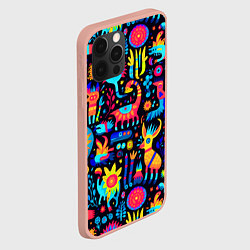 Чехол для iPhone 12 Pro Max Космические веселые монстрики, цвет: 3D-светло-розовый — фото 2
