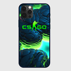 Чехол iPhone 12 Pro Max CSGO зеленые разломленные плиты