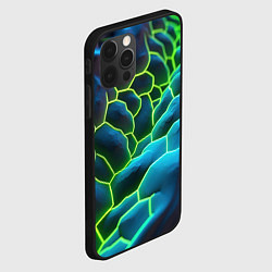 Чехол для iPhone 12 Pro Max Зеленые текстурные плиты, цвет: 3D-черный — фото 2