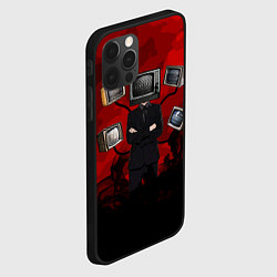 Чехол для iPhone 12 Pro Max Skibidi toilet Tv Man, цвет: 3D-черный — фото 2