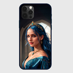 Чехол iPhone 12 Pro Max Девушка принцесса с синими волосами