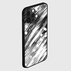 Чехол для iPhone 12 Pro Max Черно-белые штрихи, цвет: 3D-черный — фото 2