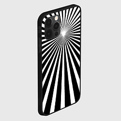 Чехол для iPhone 12 Pro Max Черно-белая полосатая иллюзия, цвет: 3D-черный — фото 2