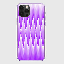 Чехол для iPhone 12 Pro Max Узкие сиреневые ромбы, цвет: 3D-сиреневый