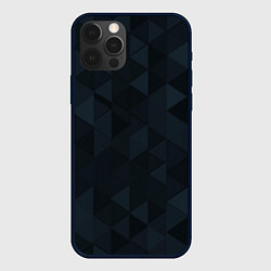 Чехол iPhone 12 Pro Max Тёмно-синий треугольный