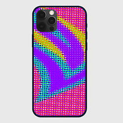 Чехол для iPhone 12 Pro Max Круглые пиксели, цвет: 3D-черный