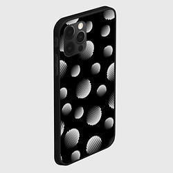 Чехол для iPhone 12 Pro Max Шары в полоску на черном фоне, цвет: 3D-черный — фото 2