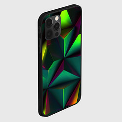 Чехол для iPhone 12 Pro Max Зеленый калейдоскоп абстракция, цвет: 3D-черный — фото 2