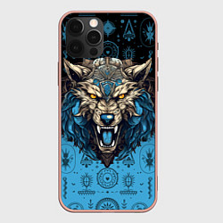 Чехол для iPhone 12 Pro Max Скандинавский волк Фенрир, цвет: 3D-светло-розовый