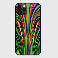 Чехол для iPhone 12 Pro Max Зеленые прожилки, цвет: 3D-черный
