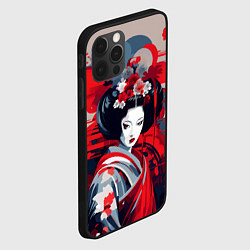 Чехол для iPhone 12 Pro Max Geisha vector style, цвет: 3D-черный — фото 2