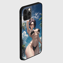 Чехол для iPhone 12 Pro Max Девушка в купальник на море, цвет: 3D-черный — фото 2