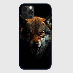 Чехол для iPhone 12 Pro Max Оскал дикого волка, цвет: 3D-черный