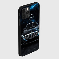 Чехол для iPhone 12 Pro Max Mercedes Benz space background, цвет: 3D-черный — фото 2