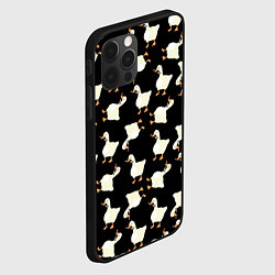 Чехол для iPhone 12 Pro Max Паттерн с гусями, цвет: 3D-черный — фото 2