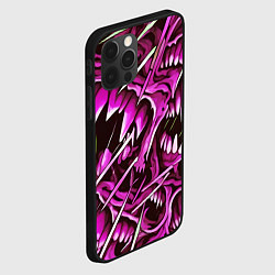 Чехол для iPhone 12 Pro Max Розовые кислотные клыки, цвет: 3D-черный — фото 2