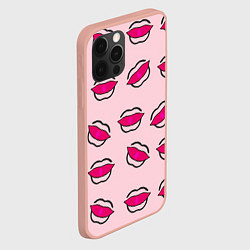 Чехол для iPhone 12 Pro Max Силуэт губы, цвет: 3D-светло-розовый — фото 2
