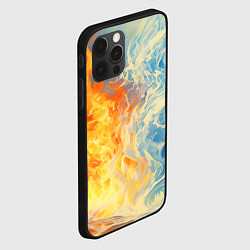 Чехол для iPhone 12 Pro Max Вода и пламя абстракция, цвет: 3D-черный — фото 2