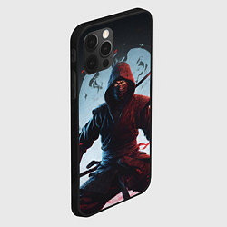 Чехол для iPhone 12 Pro Max Свирепый воин ниндзя, цвет: 3D-черный — фото 2