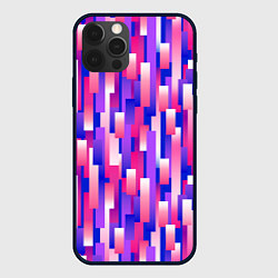 Чехол для iPhone 12 Pro Max Прямоугольники и полоски с градиентами, цвет: 3D-черный