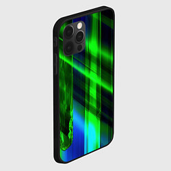 Чехол для iPhone 12 Pro Max Зеленая зеркальная абстракция, цвет: 3D-черный — фото 2