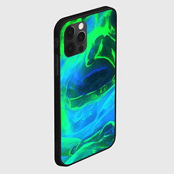 Чехол для iPhone 12 Pro Max Зеленый и синий дым, цвет: 3D-черный — фото 2