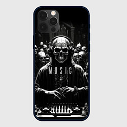 Чехол для iPhone 12 Pro Max Скелеты и диджей на клубной вечеринке, цвет: 3D-черный