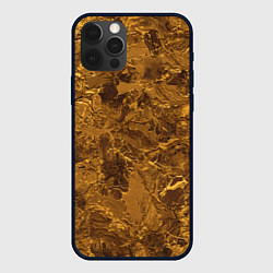 Чехол для iPhone 12 Pro Max Текстура золота, цвет: 3D-черный