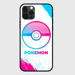 Чехол для iPhone 12 Pro Max Pokemon neon gradient style, цвет: 3D-черный