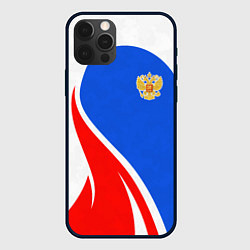 Чехол для iPhone 12 Pro Max Герб РФ - white sport, цвет: 3D-черный