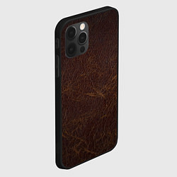 Чехол для iPhone 12 Pro Max Текстура настоящей кожи, цвет: 3D-черный — фото 2