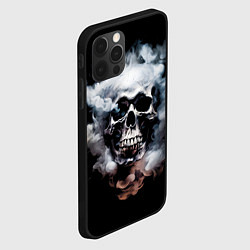 Чехол для iPhone 12 Pro Max Металлический череп в дыму, цвет: 3D-черный — фото 2