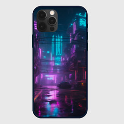 Чехол iPhone 12 Pro Max Неоновый город киберпанк