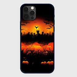 Чехол для iPhone 12 Pro Max Кошки хэллоуина, цвет: 3D-черный