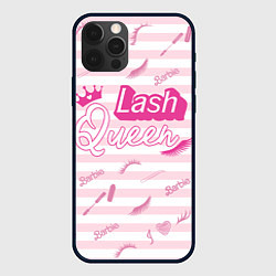 Чехол iPhone 12 Pro Max Lash queen - pink Barbie pattern