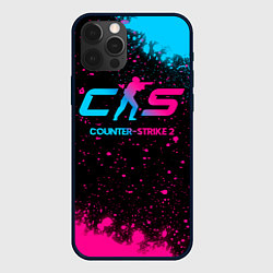 Чехол для iPhone 12 Pro Max Counter-Strike 2 - neon gradient, цвет: 3D-черный