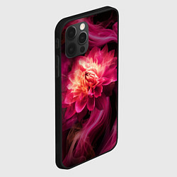 Чехол для iPhone 12 Pro Max Розовый цветок в огне - нейросеть, цвет: 3D-черный — фото 2