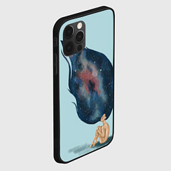 Чехол для iPhone 12 Pro Max Девушка космос в волосах, цвет: 3D-черный — фото 2