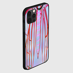Чехол для iPhone 12 Pro Max Розовые прожилки, цвет: 3D-черный — фото 2