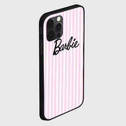 Чехол для iPhone 12 Pro Max Barbie - классическая розово-белая полоска, цвет: 3D-черный — фото 2